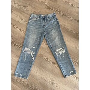 Pistola Mom Ankle Distressed Denim Jeans Medium Wash Womens 28 Short Casual